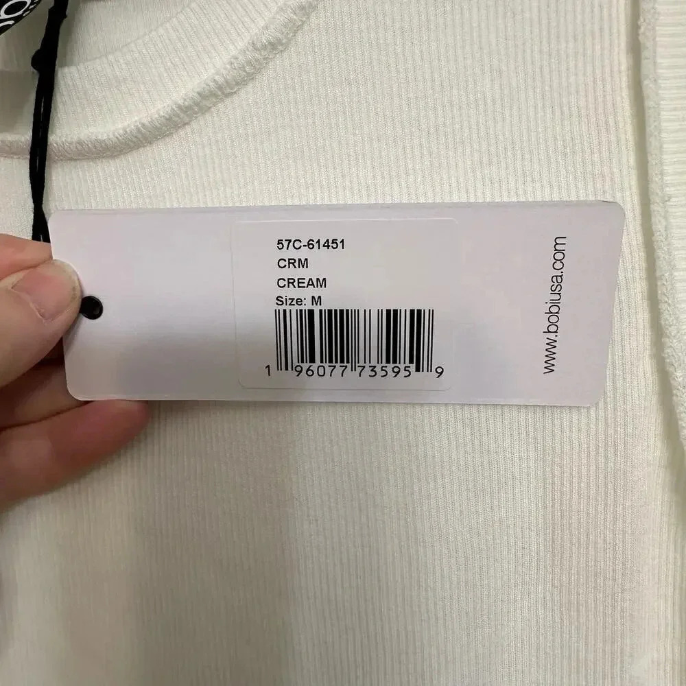 Bobi women’s NWT’s ribbed high neck tank. Cream color. Size medium - Picture 5 of 5
